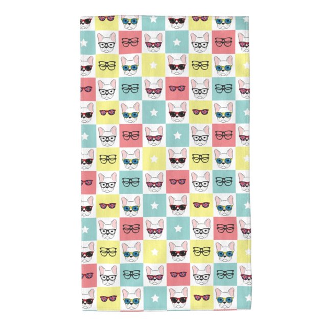 Balery Cute French Bulldog Toalla de Microfibra Premium con Estampado – 27.5x16 pulgadas, Alta Absorción, Suave y Aterciopelada, Secado Rápido