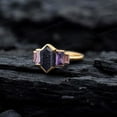 thumbnail image 5 of CHIRAGEMSJEWEL Long Hexagon Sandstone Wedding Ring , Amethyst Cluster Ring , 9X5MM / 1.5ct Christmas Gift for Love, 5 of 8