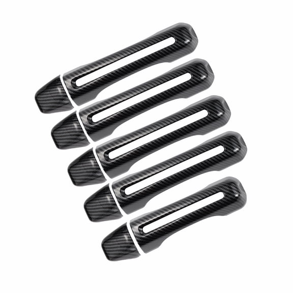 Unique Bargains 1 Set Exterior Door Handle Covers Tailgate Door Handle Cover for Jeep Wrangler JL JLU for Jeep Gladiator JT Car Door Liftgate Handle Protector ABS Carbon Fiber Pattern Black