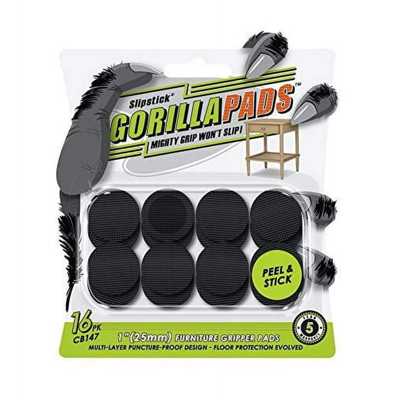 GorillaFelt CB259 Swivel Glide Felt Floor Protectors (8 Chair Glides) Screw On Felt Furniture Pads for Angled Chair Legs, 1 Inch Round Glides