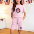 thumbnail image 2 of CHUMUD Boys 4th of July Shorts Sets 2 Piece Sunflower Graphic T-Shirt & Pull on Elastic Shorts Red White Blue Tees Stars Stripes Shirts Kids American Flag Clothes 4-13 Years, 2 of 9