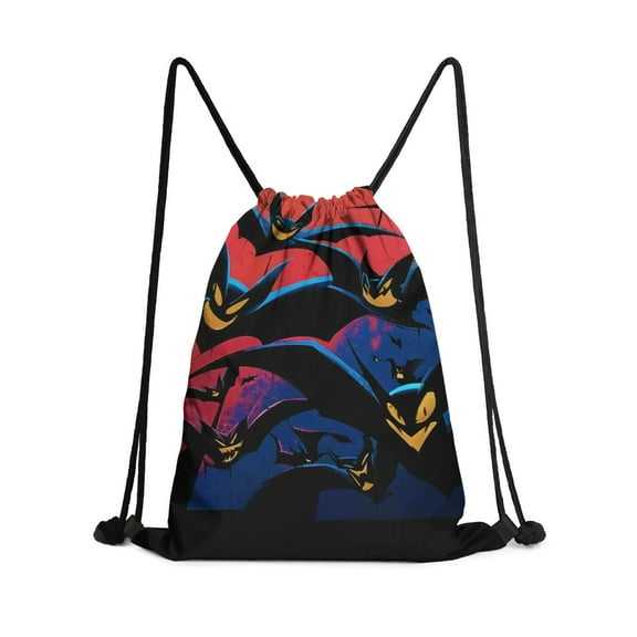 13.5 x 16.5 Inch Halloween Pattern of Waterproof Drawstring Backpack with Shoe Compartment – Lightweight Dry Wet Separation Gym Bag for Men Women & Teens