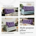 thumbnail image 6 of Rounuo Bed Wedge Pillow for Headboard, Full Triangular Reading Pillow Linen Large Bolster Backrest Support Upholstered Lumbar Cushion Purple 54"x20", 6 of 7