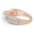 thumbnail image 4 of Round Cut Lab Created Moissinate Diamond 3-Stone Wedding Engagement Ring In 14K Rose Gold Over Sterling Silver(G-H Color,VVS1 Clarity,2.00 Cttw)-4.5, 4 of 8