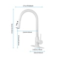 thumbnail image 7 of CHEERFUN Kitchen Faucet with Pull Out Sprayer, High Arc Single Handle, White Finish, 7 of 7