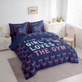 thumbnail image 3 of Feelyou Girl Weightlifting Twin Bedding Sets 7pcs, Princess Bow Bedding Comforter Set, 3 of 8