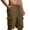 Coffee, variant on ctdiral Mens Linen Casual Shorts Elastic Waisted Drawstring Beach Shorts Solid Color Loose Fit Cargo Shorts Multi Pockets Lounge Shorts