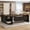 Brown & Black, variant on Finmind 80" L-Shaped Desk, Large Executive Office Desk with 55'' Drawers Cabinet