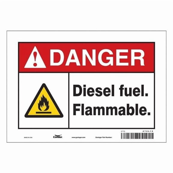Safety Sign, 7 in Height, 10 in Width, Vinyl, Vertical Rectangle, English, 470L15 470L15