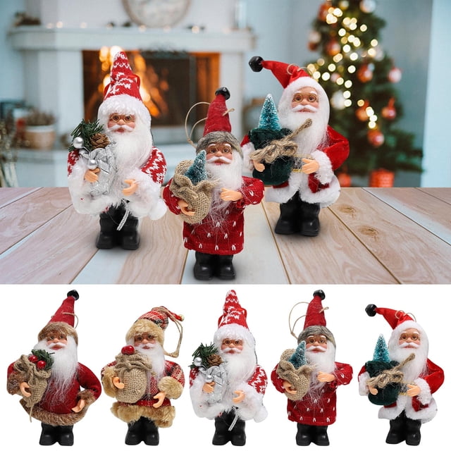 Fiudx Muñeco de Papá Noel de Tela, Adorable Colgante Navideño, Encantador Adorno Navideño, Decoración de Escritorio, Complemento Festivo para El Hogar, Acción de Gracias y Navidad, Tamaño 20 X 10 Cm