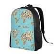 thumbnail image 2 of Disketp World Travel Line Icons Map Mochila Unisex de Apertura Lateral Completa, Mochila para Laptop para Escuela, Trabajo y Viajes, 2 of 8