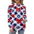 thumbnail image 4 of Red Bows Stars Checkered Pattern 3d Sweatshirts Hoodie Fashion Casual Personality Men's Women Street Hoodie Pullovers Long Sleeve Comfortable Top, 4 of 6