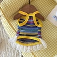 thumbnail image 4 of HQREA Dog Sling Tank Top with Tulle Skirt Colorful Striped Pet T-Shirt Puppy Summer Clothes, 4 of 5