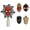 Red, variant on Hallmark Disney Mickey Mouse and Friends Mini Christmas Tree Topper and Ornaments, Set of 5