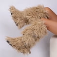 thumbnail image 4 of Women Winter Warm Fluffy Faux Mongolian Fur Knee High Snow Boots Girl's Stylish Thick Sole Long Boots, 4 of 5