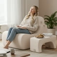 thumbnail image 2 of Gymax Floor Chair w/ Detachable Headrest Washable Ice Velvet Cover & Sponge Filling Beige, 2 of 10