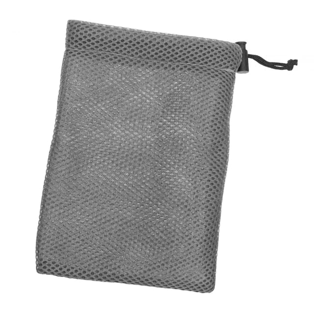 Ruiboury Small Mesh Drawstring Bag Durable Mesh Bag for Cosmetics Golf Balls Swimming Gray 15.5x21cm