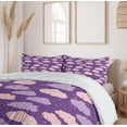 thumbnail image 6 of Ambesonne Cartoon Duvet Cover Sets, Clouds and Paint Splash, 2-King, Violet and Pale Salmon, 6 of 7