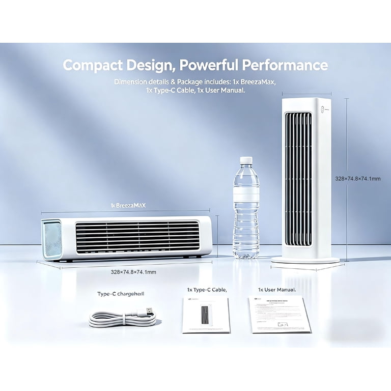 2-in-1 Portable - 2026 New BreezaMax Rechargeable Air Cooler, Dual
