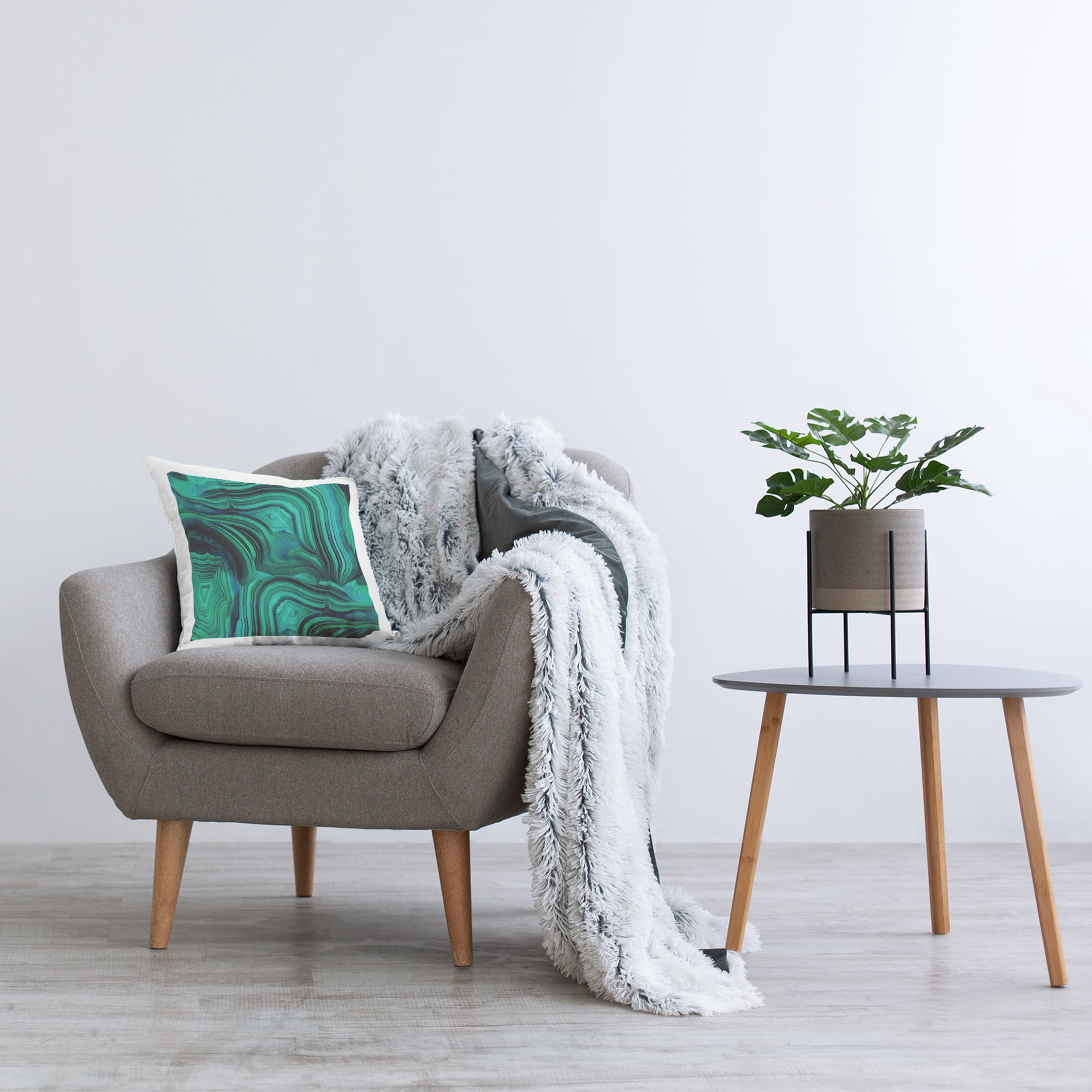 Stupell Industries Green Abstract Agate Shapes Printed Throw Pillow Design by Danielle Carson