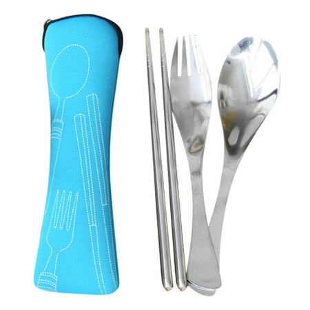 

AdXKenry Hefty Tableware Portable Cutlery Set 3Pcs Stainless Steel Knife Fork Spoon Family Travel Camping Cutlery