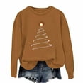 thumbnail image 2 of HOMBOM Christmas Sweatshirts for Women Ugly Crewneck Festive Merry Brown Xmas Ladies Sweatshirt Gifts, 2 of 3