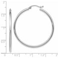 thumbnail image 2 of Boucles d'Oreilles Créoles à Charnière Rondes en Or Blanc 14k 2x40 mm, 2 of 6
