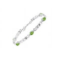 thumbnail image 6 of RYLOS Matching Jewelry Love Knot Set: Sterling Silver Tennis Bracelet, Ring & Necklace Gemstone w/ Diamonds Adjustable 7"-8" Wrist & 18" Chain Peridot August Birthstone; Size 10, 6 of 9