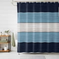 thumbnail image 2 of Shower Curtain Navy Blue Wood Grain Bathroom Curtains with Hooks, Waterproof Fabric Rustic Retro Wooden Plank Bath Shower Curtains Set for Bathroom Bathtubs Decor 36x72 Inch, 2 of 9