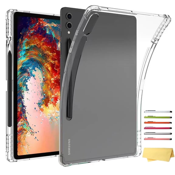 ELEHOLD Clear Case For Samsung S10FE 2025 /S9FE 2023 10.9-inch with Built-in Pencil Holder, Soft Slim Clear Shockproof Light Yellowing Resistant Cover, Clear