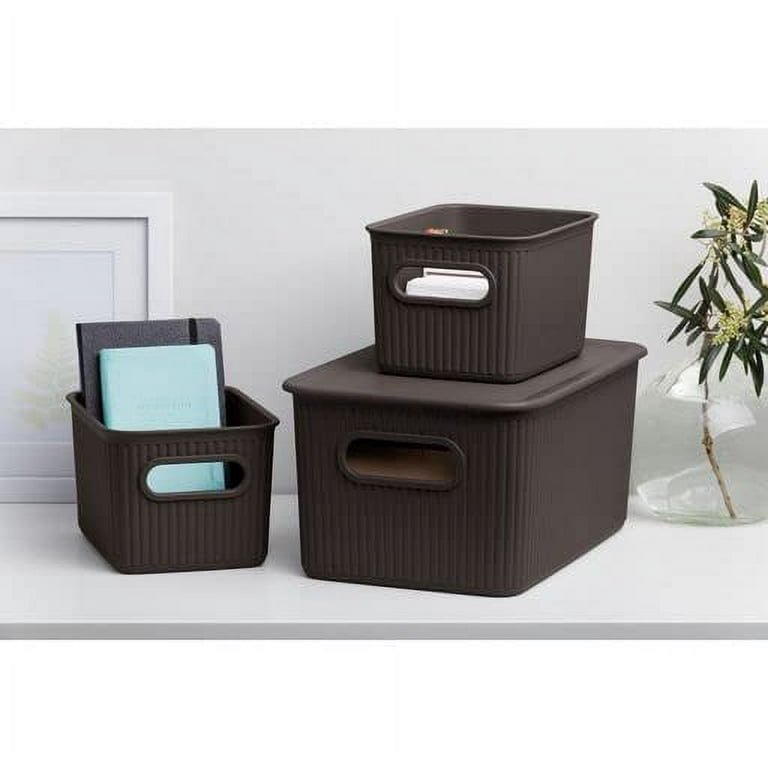 AREYZIN Plastic Storage Baskets With Lid Organizing Container