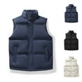thumbnail image 6 of Men's Puffer Vest Quilted Sleeveless Jacket Outerwear Winter Warm Outdoor Puffy Water-Resistant Vest Coat With Pocket, 6 of 6