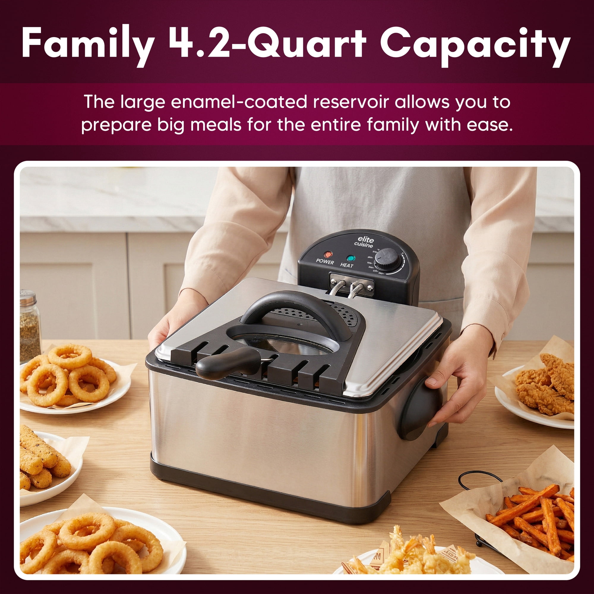 Elite Cuisine EDFL0062 4.2qt Deep Fryer