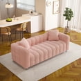thumbnail image 6 of 84" Teddy Velvet 3-Seater Sofa, Modern Plush Bubble Couch with Deep Seat and 6 Metal Legs, Blue, For Living Room, Bedroom, Office, 6 of 7