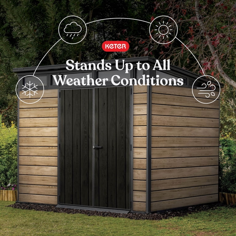 Keter Signature 9x7 ft. Ashwood Resin Outdoor Storage Shed with