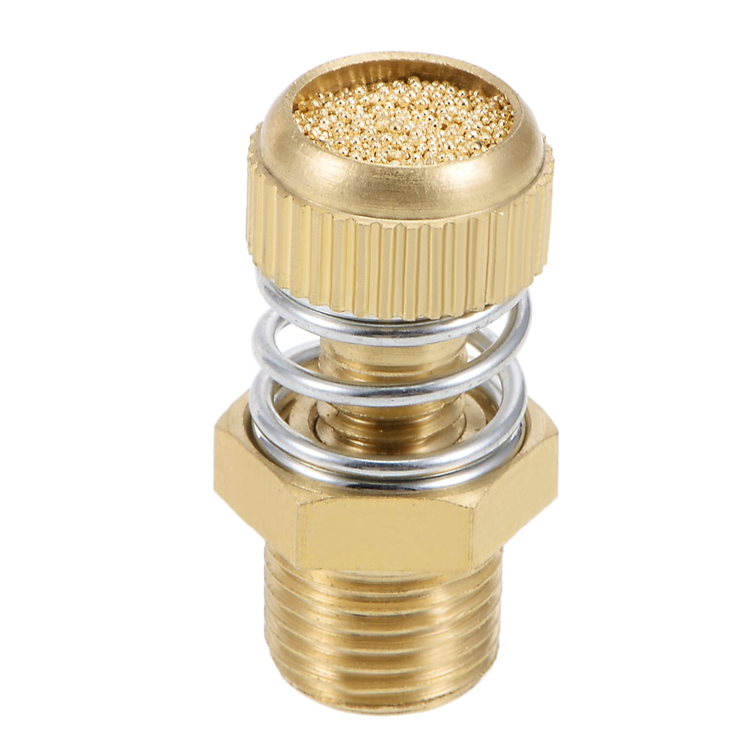 Pneumatic Air Exhaust Silencer Muffler Copper 1/8 BSPT with Spring