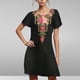 thumbnail image 1 of Puntoco Vestido De Cuello Redondo De Manga Corta Suelto Casual Estampado Estilo Étnico De Verano Para Mujer Negro Xl,Regalos Para Mujer Joven, 1 of 5