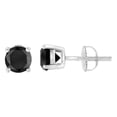 thumbnail image 2 of Haus of Brilliance 14K White Gold 4.00 Cttw Womens Round Cut Color treated Natural Diamond Prong Settings Screw On Rhodium Plated Classic Stud Earrings (Black Color, I2-I3 Clarity), 2 of 7