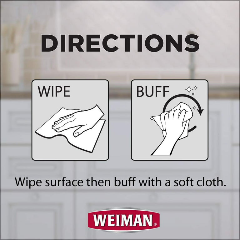 Weiman Stainless Steel Wipes - 30 / Canister - 4 / Carton 