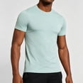 thumbnail image 2 of Men's Quick Dry T-Shirt Nylon Spandex Blend | Athletic Short Sleeve Tee Crewneck | Breathable Moisture Wicking UPF | Running Gym Workout Training | Comfort Fit | Zenithor,Green L, 2 of 9