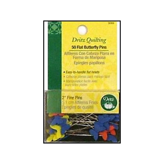 Dritz Quilting Flat Butterfly Pins, 2",50/Pkg
