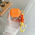 thumbnail image 3 of For Apple AirPods Pro 2 Simple Block Earphone Case Soft TPU Shockproof Pure Color Designed Case Cover With Bracelet Protective Shell,Orange, 3 of 5