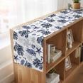 thumbnail image 6 of Navy Blue Coastal 48 Inch Table Runner, Coral Shell Summer Beach Nautical Farmhouse Dresser Scarf Cotton & Linen Tablerunner for Dining/Kitchen Island/Holiday Party Décor 13" x 48", 6 of 9