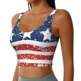 thumbnail image 2 of Balery USA Colors Stripes1 Sujetadores deportivos con espalda cruzada para mujer, acolchados, sin costuras, de alto impacto, ideales para yoga, gimnasio, entrenamiento y fitness.-Medium, 2 of 8
