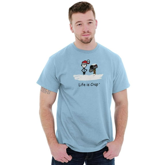 Christmas Short Sleeve T-Shirt Tees Tshirts Life is Crap Santa Claus Mailbox