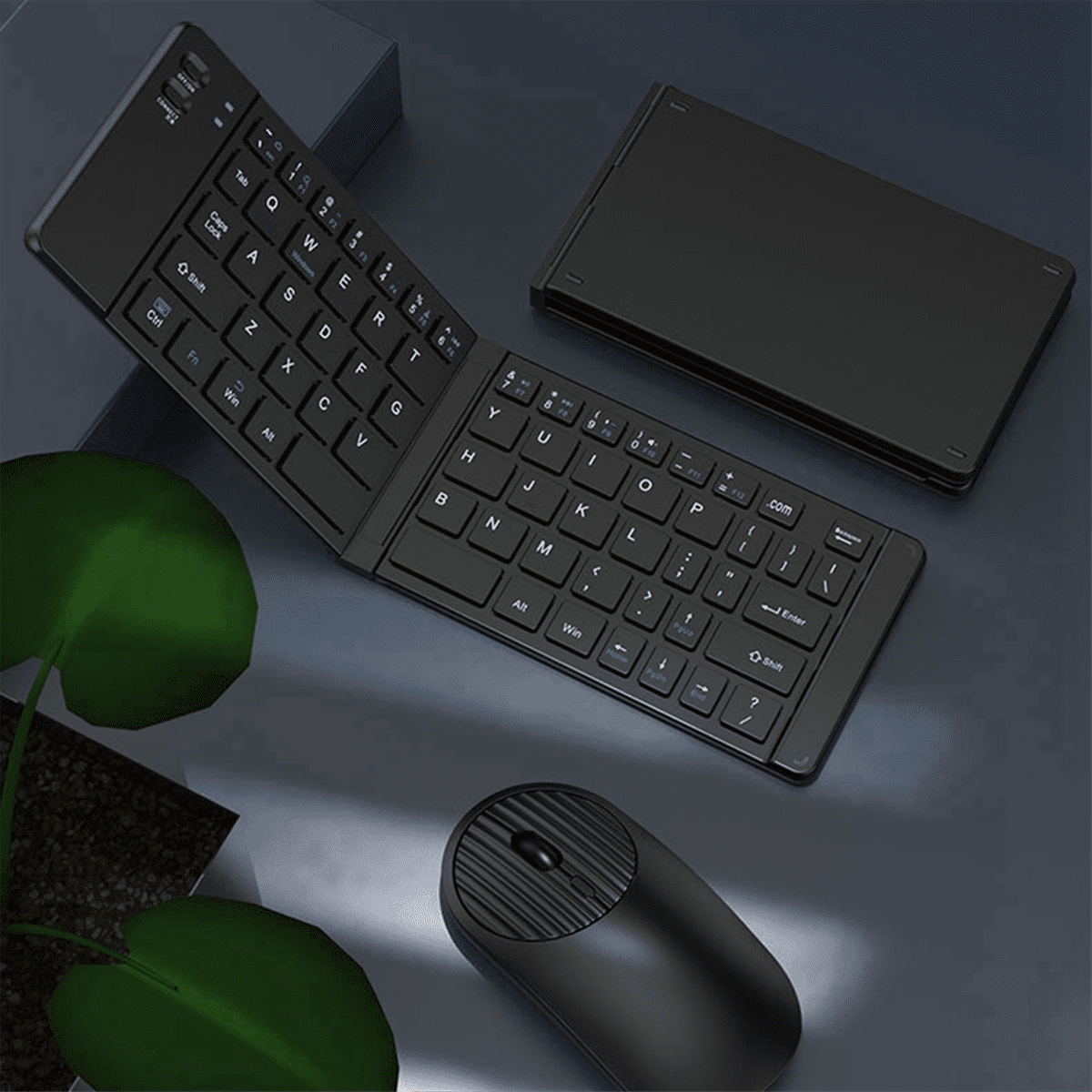 2.4g Wireless Bluetooth Keyboard and Mouse Set TYPE-C Charging Suitable for Mobile Phones and Tablets Folding Keyboard A