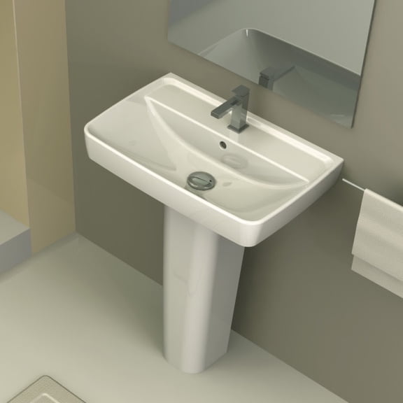 Nameeks Cerastyle 035100U-Ped-One Hole Duru 22-5/8" Rectangular Ceramic Pedestal Bathroom