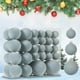 thumbnail image 1 of Set de Bolas de Navidad de Terciopelo de 46 piezas | Adornos de plástico marrón con flocos | Decoración resistente y inquebrantable con ganchos metálicos y cuerdas colgantes | Tamaño versátil para, 1 of 8