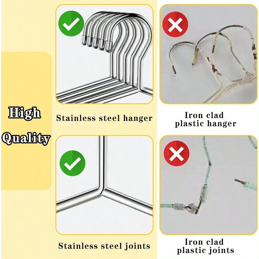 50 Pack Metal Coat Hangers Clothing Hangers Heavy Duty Stainl Steel for Coat Clothes Shirt Suit Pant 16.4 Inch Sier Wire Hanger