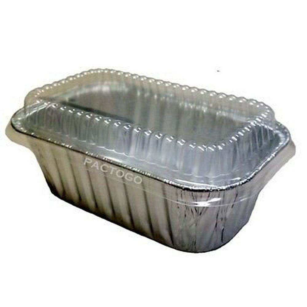 Handi-Foil 1 lb. Aluminum Foil Mini-Loaf/Bread Baking Pan w/Clear Low